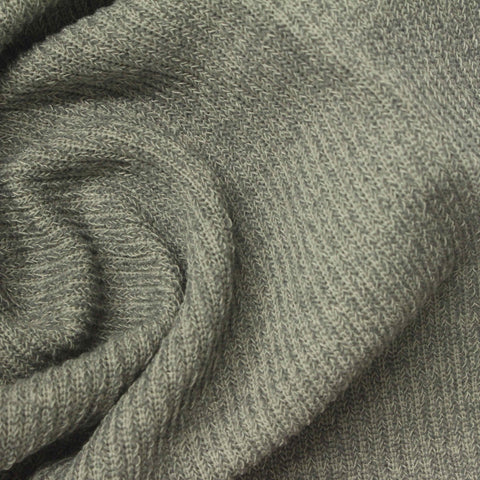 Heather Grey Marl Rib Knit, Polyester, 250 gsm