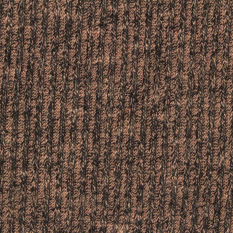 Brown Marl Rib Knit, Viscose-Poly, 250 gsm, 162 cm