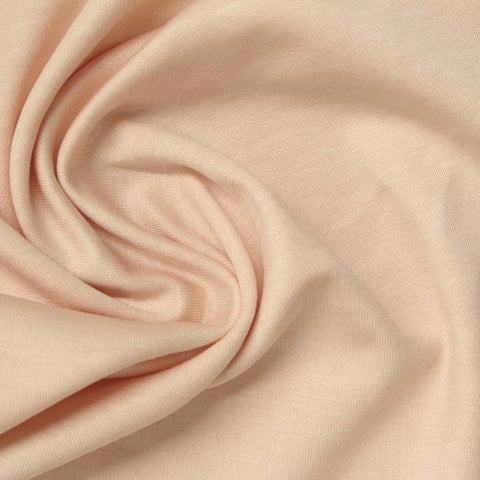 Tencel Lyocell Polyester Stretch Interlock Knit Fabric, 220 gsm, 160 cm — Beige, ref EF-270730