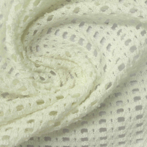 Plaid Polyester Stretch Knit Fabric, 300 gsm, 165 cm — White