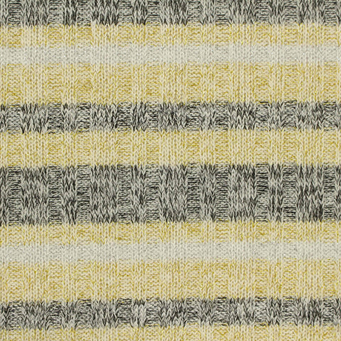 Yellow Check Rib Knit, Poly-Viscose