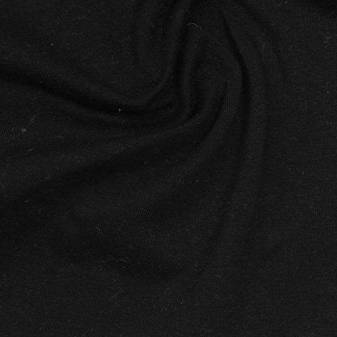 Cotton Stretch Jersey Knit Fabric, 180 gsm, 173 cm — Black