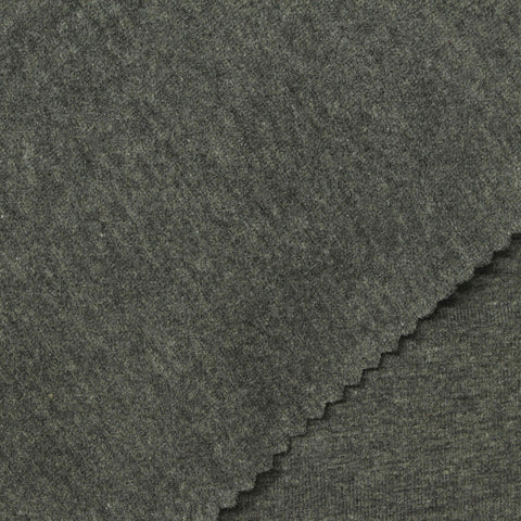 Dark Grey-Green Marl Jersey Knit, Cotton-Modal