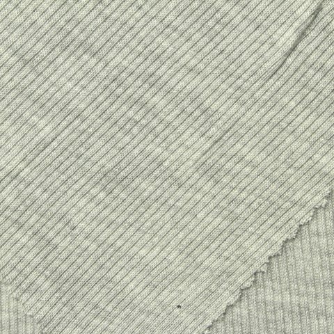 Light Grey Heathered-Marl Rib Knit, Viscose