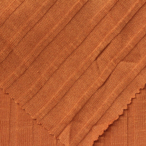 Polyester Stretch Rib Knit Fabric, 230 gsm, 165 cm — Orange