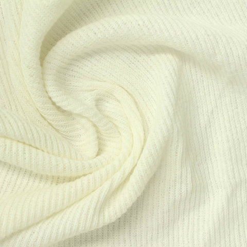 Cotton Stretch Rib Knit Fabric, 190 gsm, 154 cm — Beige