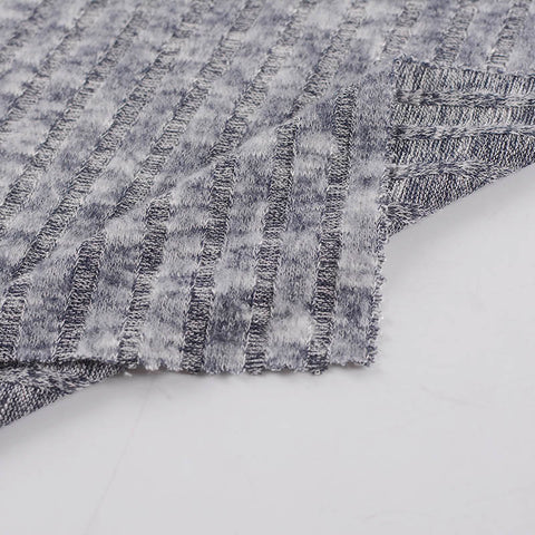 Grey Marl Rib Knit, Viscose-Poly, 146 gsm