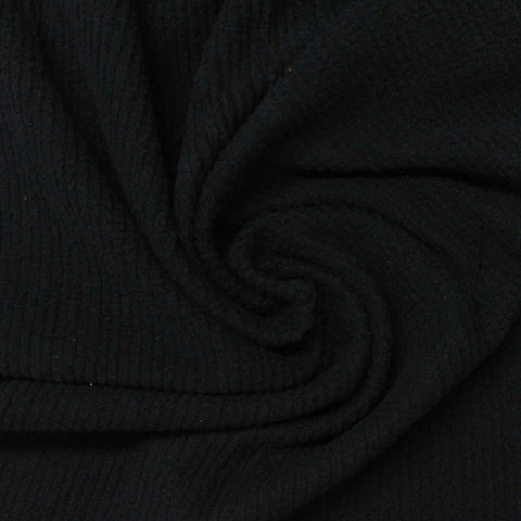 Jacquard 100% Polyester Fleece Fabric, 170 gsm, 145 cm — Black