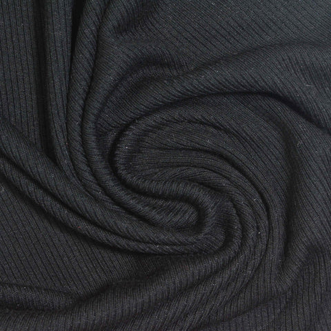 Black Ribbed Rib Knit, Viscose