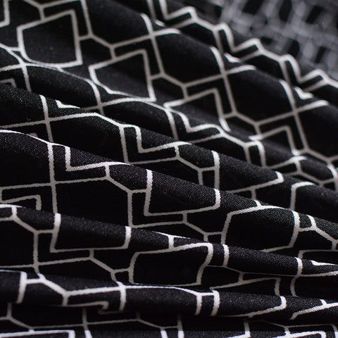 White Geometric-Diamond Knit, Polyester, 160 gsm