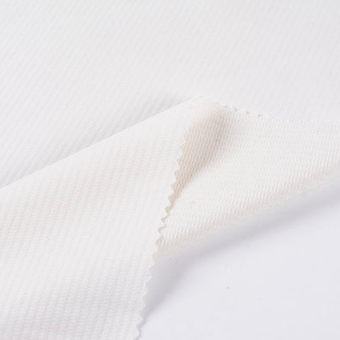 Jacquard Polyester Nylon Stretch Jersey Knit Fabric, 260 gsm — White