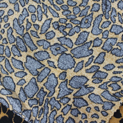 Dark Blue Animal Print Chunky Knit