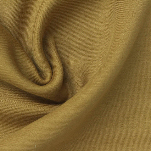 Brushed Polyester Viscose Stretch Scuba Knit Fabric, 290 gsm, 170 cm — Khaki