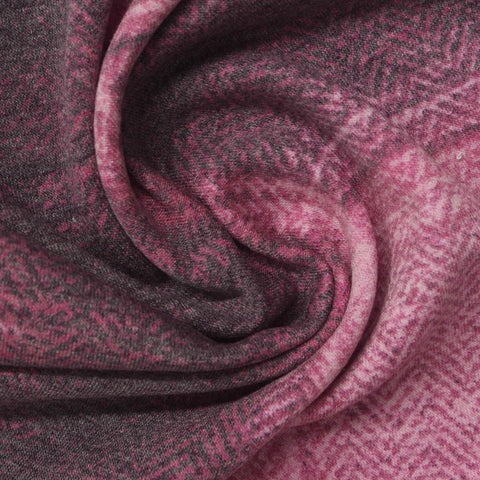 Pink Bold-Plaid French Terry, Poly-Viscose