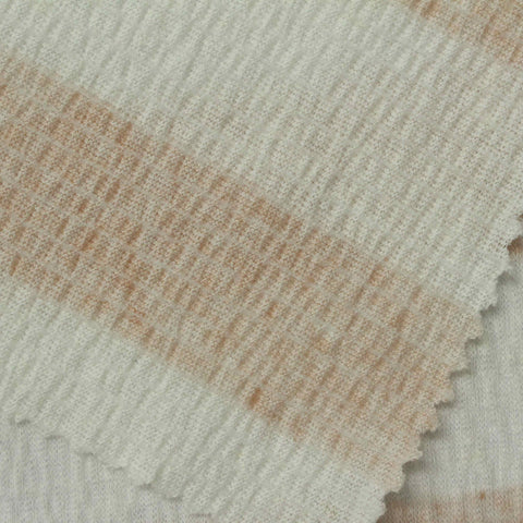 Striped Polyester Stretch Crepe Fabric, 170 gsm, 125 cm — Beige