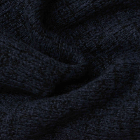 Brushed 100% Polyester Chunky Knit Fabric, 315 gsm, 160 cm — Black