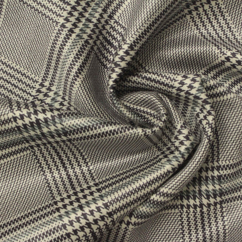 Light Beige Plaid Faux Suede, Polyester