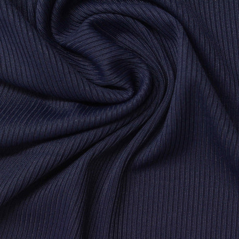 Nylon Stretch Rib Knit Fabric, 200 gsm, 140 cm — Navy, ref EF-252416