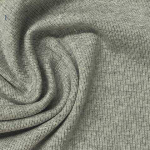 Grey Marl Rib Knit, Cotton-Modal