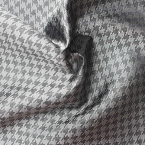 Dark Grey Houndstooth Jacquard, Poly-Viscose