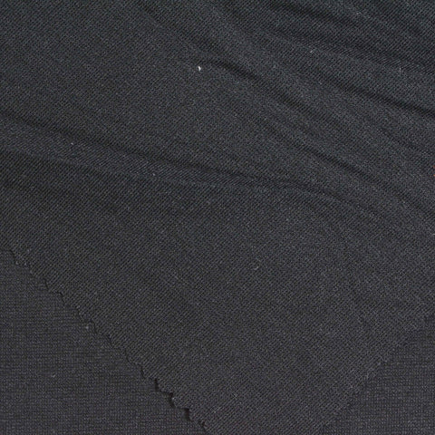 Polyester Stretch Ponte Knit Fabric, 310 gsm, 150 cm — Black, ref EF-264133