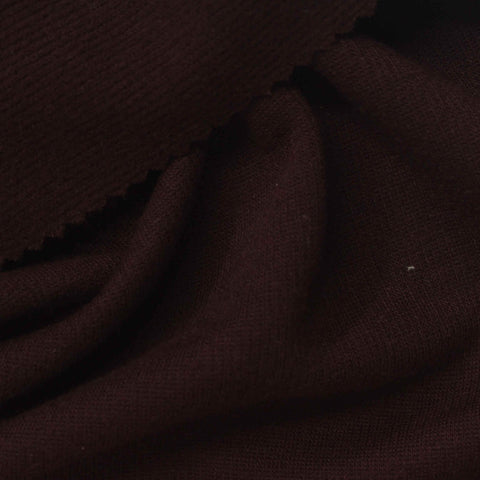 Brushed Polyester Cotton Rib Knit Fabric, 260 gsm, 165 cm — Brown