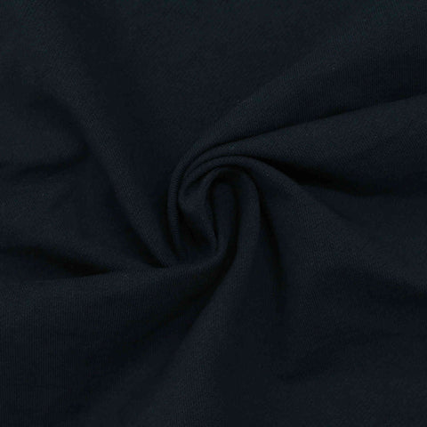 Cotton Stretch French Terry Fabric, 310 gsm, 156 cm — Black