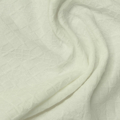 Cream Squares Jacquard, Cotton