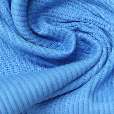 Rib Knit Fabric, 260 gsm, 110 cm — Blue, ref EF-248978