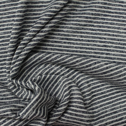 Dark Grey Horizontal-Stripe Chunky Knit, Polyester, 125 gsm