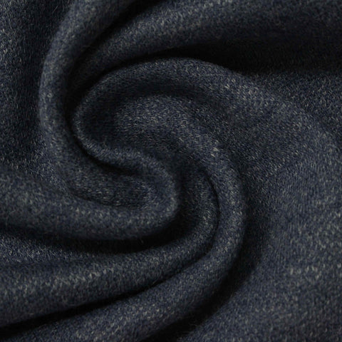 Dark Blue Heather Interlock Knit, Cotton-Viscose