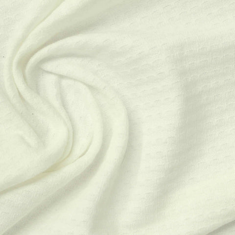 Cream Small-Floral Jersey Knit, Cotton-Nylon