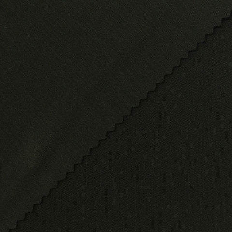 Viscose Nylon Stretch Linen-Look Fabric, 400 gsm, 145 cm — Black