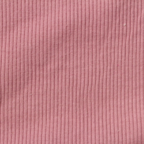 Polyester Viscose Stretch Rib Knit Fabric, 230 gsm, 125 cm — Pink