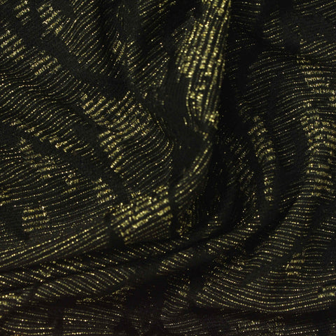 Gold Abstract Pointelle Knit, Polyester, 140 gsm
