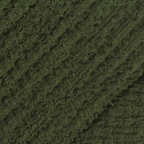 Dark Olive Textured Crepe, Polyester