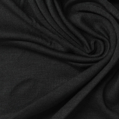 Viscose Stretch Jersey Knit Fabric, 217 gsm, 160 cm — Black