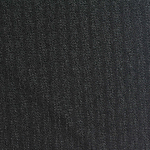 Black Fine-Stripe Rib Knit, Poly-Viscose