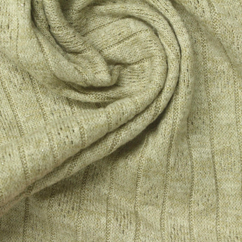 Light Green Heathered-Marl Rib Knit, Viscose-Nylon