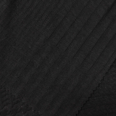 Black Textured Jacquard, Poly-Viscose