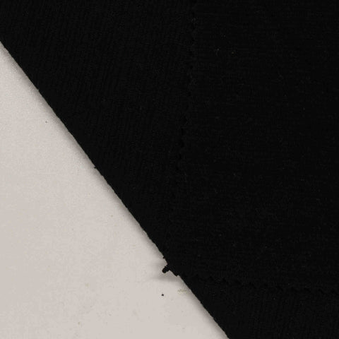 Polyester Cotton Jersey Knit Fabric, 210 gsm, 145 cm — Black