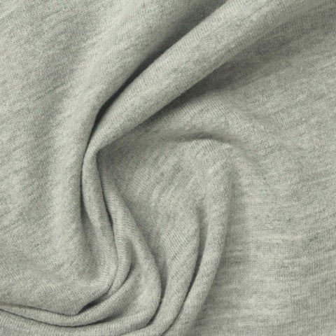 Grey Marl French Terry, Cotton-Poly, 220 gsm