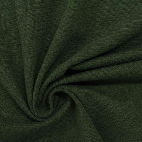 Dark Green Marl Jersey Knit, Cotton-Poly, 175 gsm