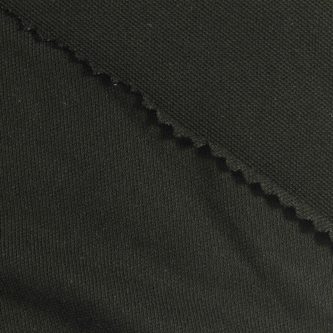 Cotton Viscose Stretch Piqué Knit Fabric, 200 gsm, 200 cm — Green