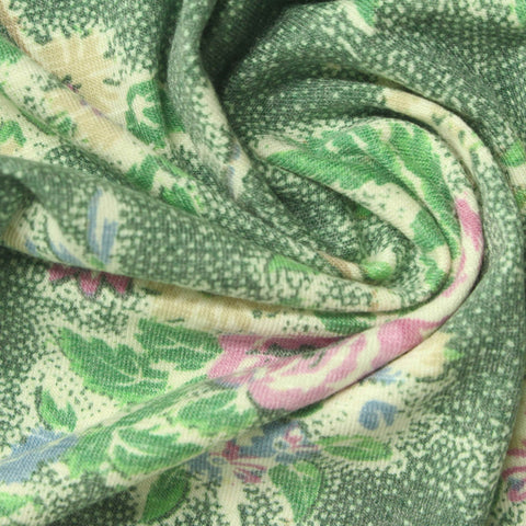 Pink Roses Jersey Knit, Poly-Viscose
