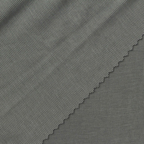 Charcoal Rib Knit, Viscose-Poly