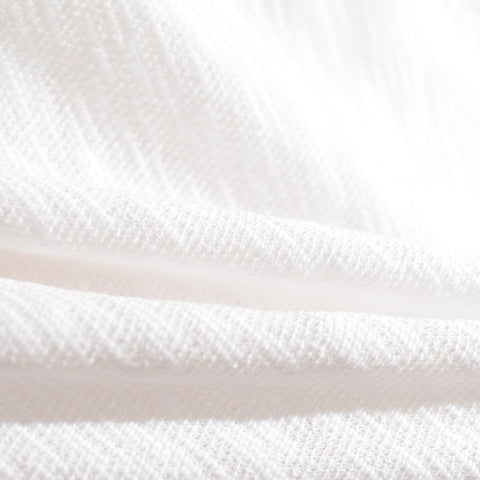 Jacquard 100% Cotton Chunky Knit Fabric, 225 gsm, 160 cm — White
