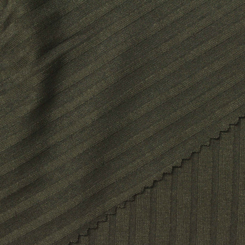 Viscose Stretch Rib Knit Fabric, 220 gsm, 140 cm — Green, ref EF-269460