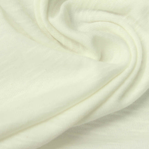 Slub Cotton Polyester Rib Knit Fabric, 170 gsm — Beige