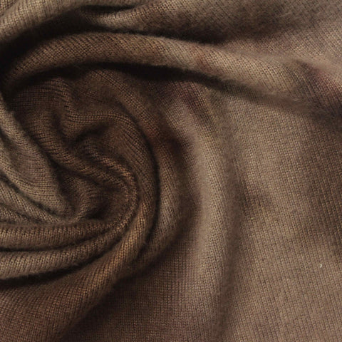 Brushed Polyester Stretch Chunky Knit Fabric, 170 gsm, 152 cm — Brown